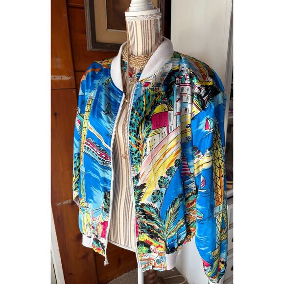 Vintage Bomber Jacket, Paris Scene, Jaqueline Ferar - Picture 2 of 12